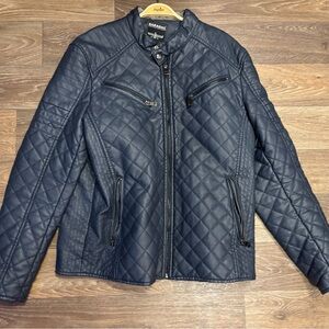 Men's Black Quilted Leather Jacket